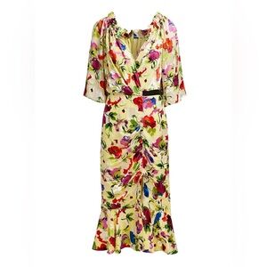 GUC Saloni- Olivia B V-Neck Floral Midi Dress. Size US 6